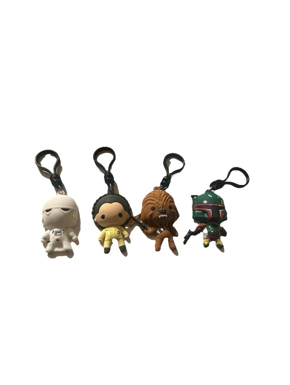 Star Wars Chibi Style Keychain Lot Boba Fett Chewbacca Leia Stormtrooper Clip